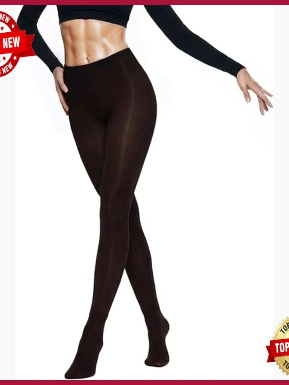 Semi-Opaque High-Waist Tights, Run Resistant, Reinforced Toe, 40 Denier, S-4XL